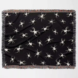 Spiders Halloween Woven Blanket Dark Gothic Decor - DesignerOllie.com