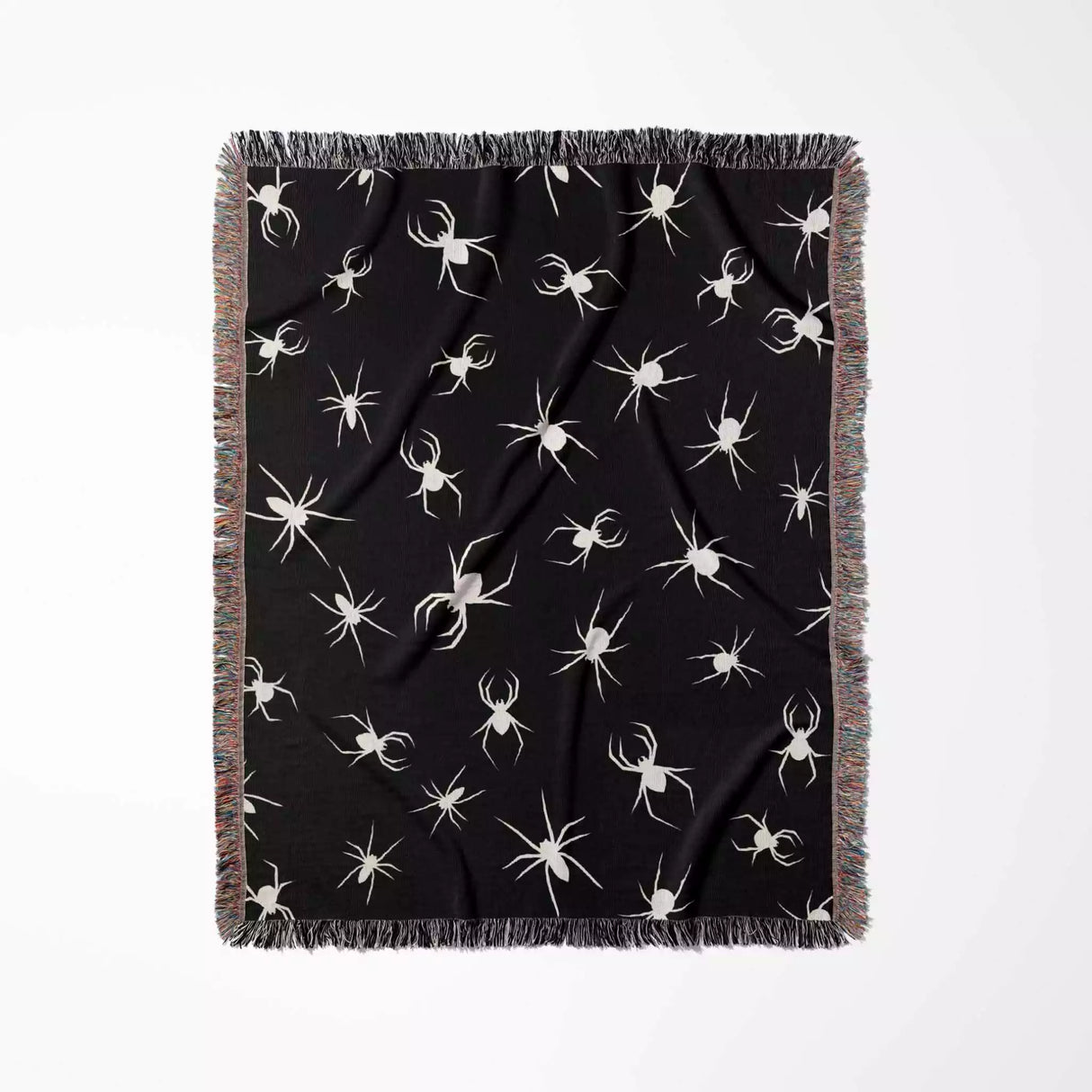 Spiders Halloween Woven Blanket Dark Gothic Decor - DesignerOllie.com
