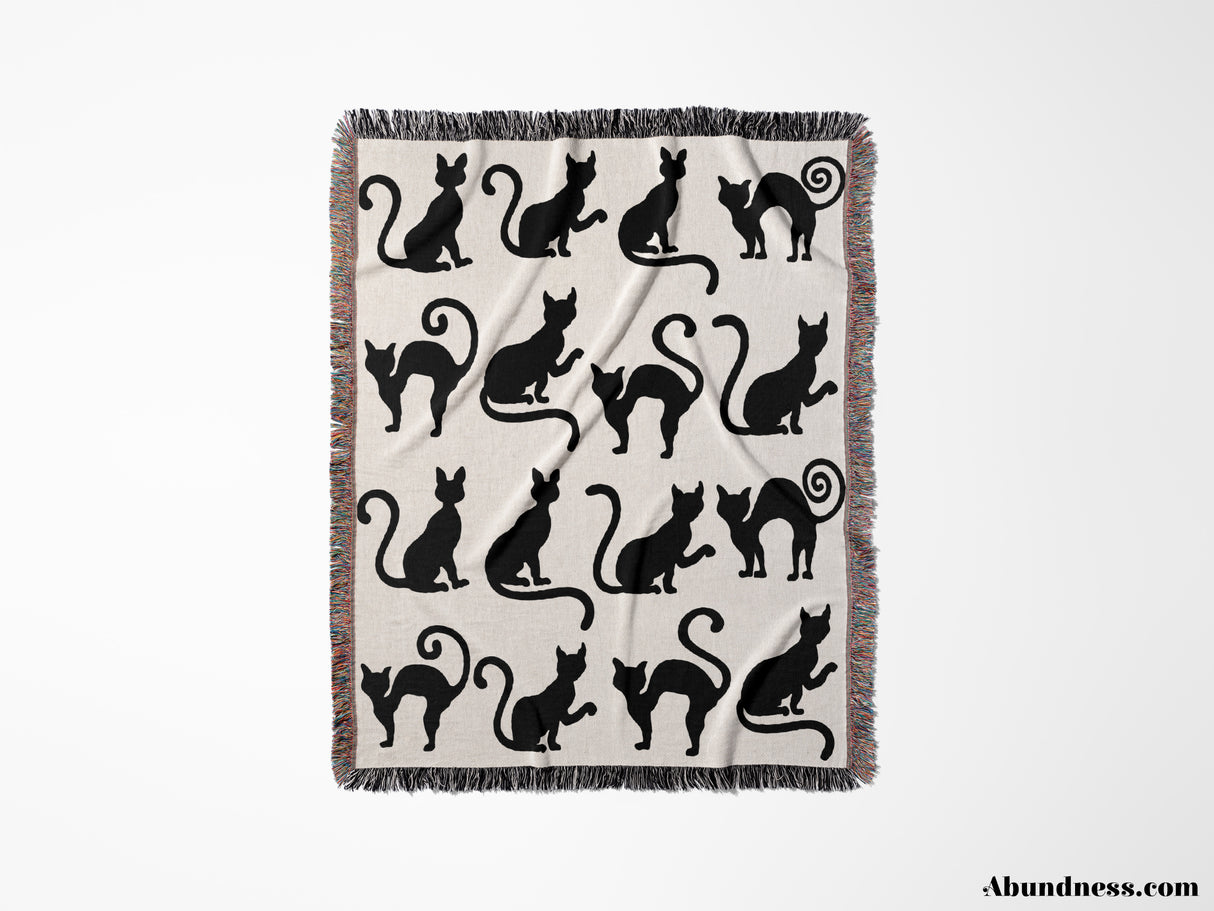 Spooky Cats Woven Throw Blanket