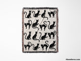 Spooky Cats Woven Throw Blanket