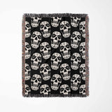 Blanket with skull pattern on a white background