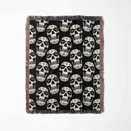Blanket with skull pattern on a white background