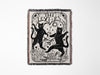 Tarot Card Black Cat The Lovers Black and White Woven Throw Blanket and Tapestry