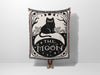 Tarot Card Black Cat The Moon Black and White Woven Throw Blanket and Tapestry