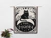 Tarot Card Black Cat The Moon Black and White Woven Throw Blanket and Tapestry