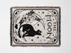 Tarot Card Black Cat The Moon Monochrome Woven Throw Blanket and Tapestry