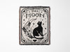 Tarot Card Black Cat The Moon Monochrome Woven Throw Blanket and Tapestry