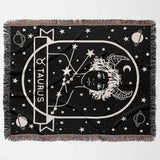 Taurus Zodiac Sign Astrology Woman Woven Throw Blanket Tapestry