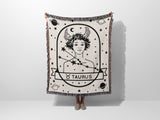 Taurus Zodiac Sign Astrology Woman Woven Throw Blanket and Tapestry Blanket