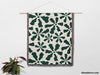 Trendy Groovy Corals Forest Green Woven Throw Blanket and Tapestry