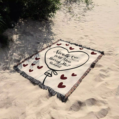Will You Marry Me Proposal Blanket Heart Balloon - DesignerOllie.com