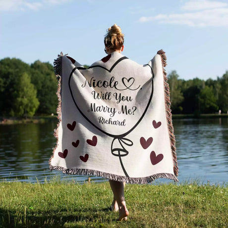 Will You Marry Me Proposal Blanket Heart Balloon - DesignerOllie.com