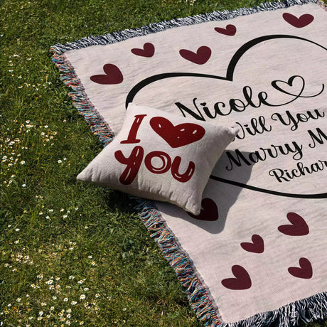 Will You Marry Me Proposal Blanket Heart Balloon - DesignerOllie.com