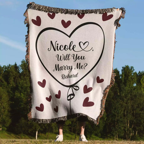 Will You Marry Me Proposal Blanket Heart Balloon - DesignerOllie.com