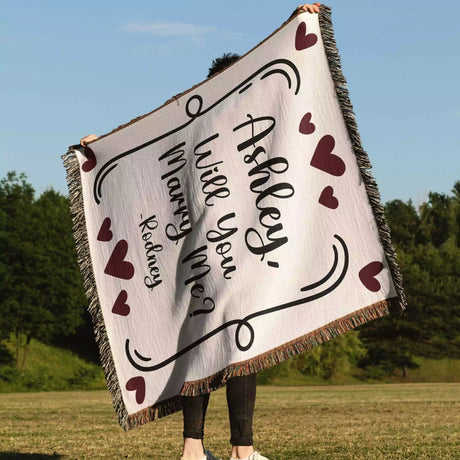 Will You Marry Me Proposal Blanket with Frame - DesignerOllie.com