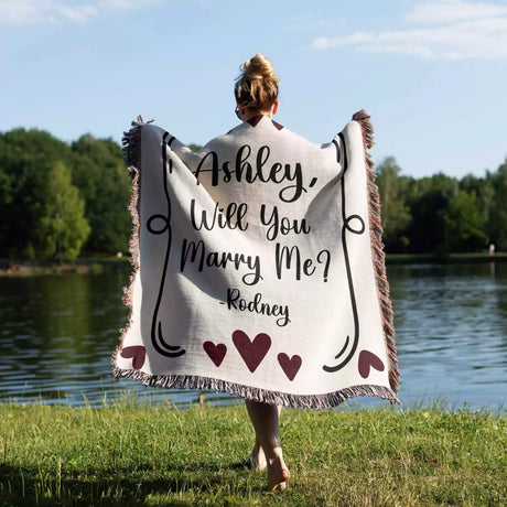 Will You Marry Me Proposal Blanket with Frame - DesignerOllie.com