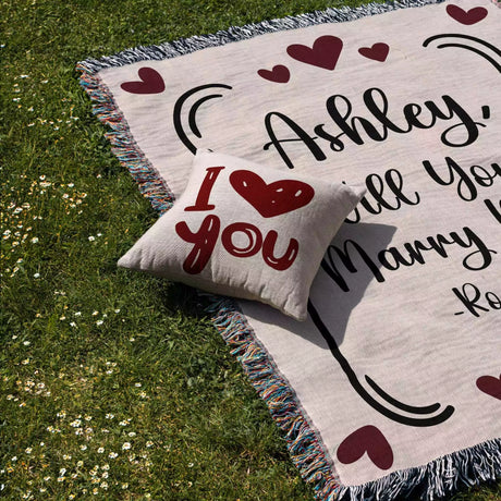 Will You Marry Me Proposal Blanket with Frame - DesignerOllie.com