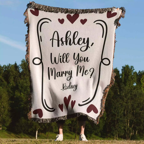 Will You Marry Me Proposal Blanket with Frame - DesignerOllie.com