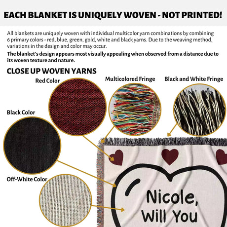 Will You Marry Me Proposal Blanket with Heart Balloon - DesignerOllie.com