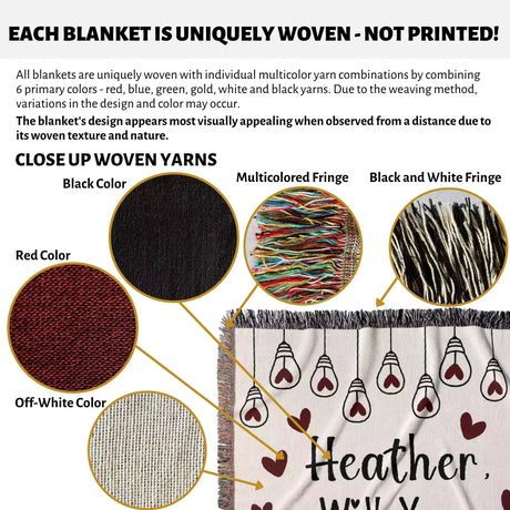 Will You Marry Me Proposal Blanket with Heart Bulbs - DesignerOllie.com