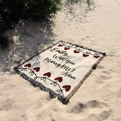 Will You Marry Me Proposal Blanket with Heart Chain - DesignerOllie.com