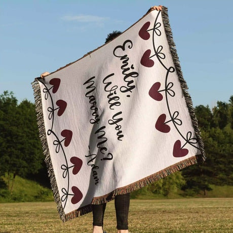 Will You Marry Me Proposal Blanket with Heart Chain - DesignerOllie.com