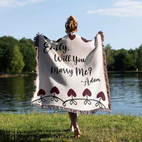 Will You Marry Me Proposal Blanket with Heart Chain - DesignerOllie.com