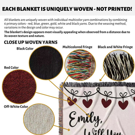 Will You Marry Me Proposal Blanket with Heart Chain - DesignerOllie.com