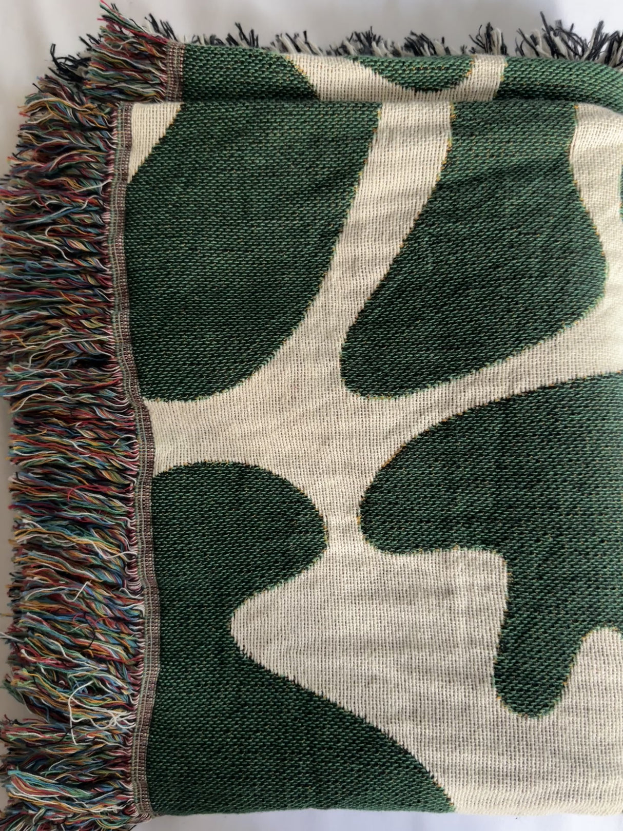 Forest Green Matisse Woven Throw Blanket